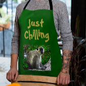 "Juste refroidir" Singe Vert Imprimer Tablier