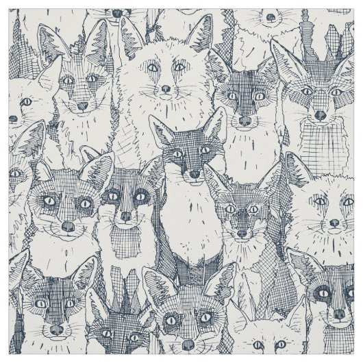 juste renard indigo tissu blanc doux (Échantillon)