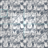 juste renard indigo tissu blanc doux (Carreau)