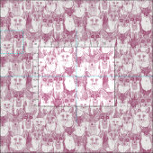 juste renards cerise rose doux tissu blanc (Carreau)