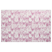 juste renards cerise rose doux tissu blanc (Fat Quarter)