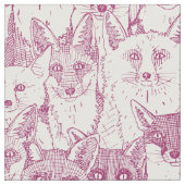 juste renards cerise rose doux tissu blanc (Fermer)