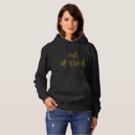 Juste sweat - shirt à capuche marié de typographie<br><div class="desc">Juste sweat - shirt à capuche marié de typographie de feuille d'or pour des nouveaux mariés sur sa lune de miel.</div>