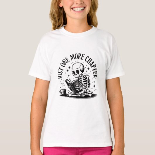 Juste Un Chapitre De Plus Skeleton Lecture T-Shirt (Devant)