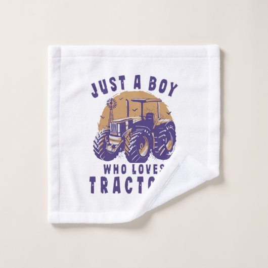 Juste un garçon qui aime les tracteurs de ferme ca (Gant de toilette)