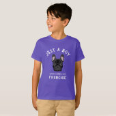 Juste un garçon qui aime son T-shirt Frenchie (Devant entier)