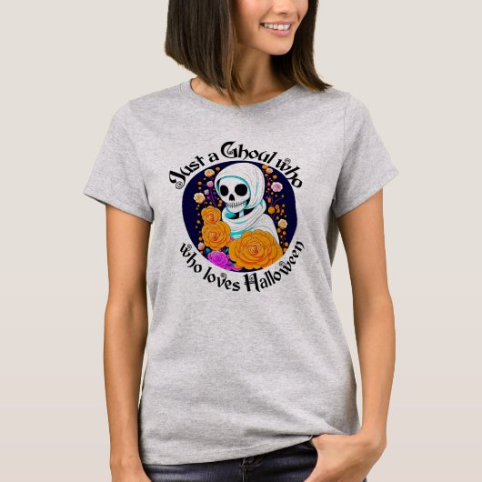 Juste un Ghoul qui aime le T-shirt gris Halloween (Devant)