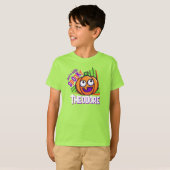 Juste un petit citrouille effrayant - t-shirt vert (Devant entier)