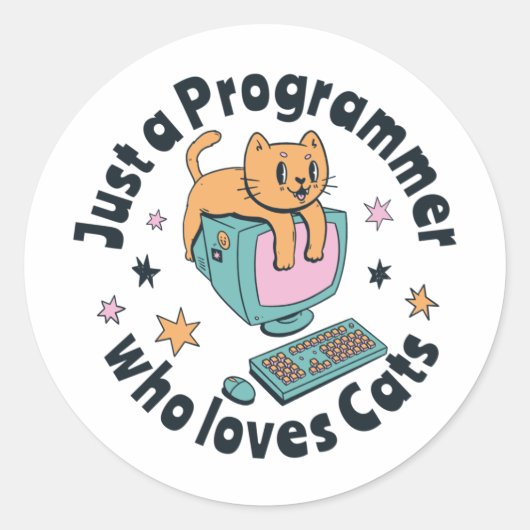 Juste un programmeur qui aime chats autocollant ca (Devant)