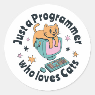 Juste un programmeur qui aime chats autocollant ca