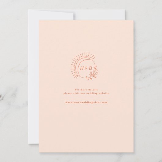 Juste un Save the Date de mariage non photo pêche (Dos)