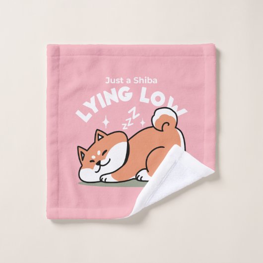 Juste un Shiba allongé bas : mignonne conception S (Gant de toilette)