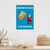 Juste une bière amusant Poster bleu (Cuisine)