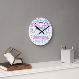 Juste Une Dernière Partie Gamer Wall Clock - Retro Ronde Klok