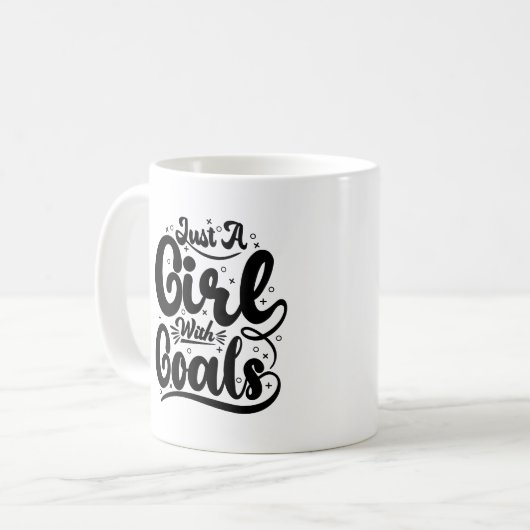 Juste une fille avec des objectifs typographie Mug (Devant gauche)