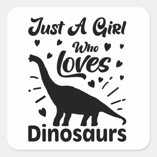 Juste une fille qui aime Dinosaures Sticker (Devant)