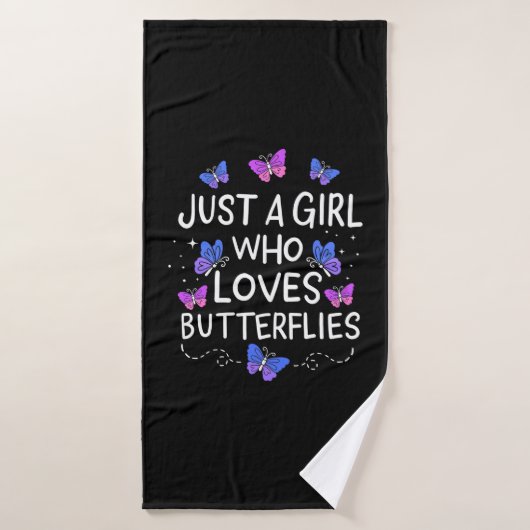 Juste Une Fille Qui Aime Le Papillon (Serviette de bain)