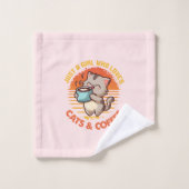 Juste une fille qui aime les chats et le café (Gant de toilette)