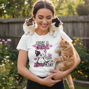 Juste une fille qui aime les chats T-shirt mignon