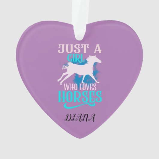 "JUSTE UNE FILLE QUI AIME LES CHEVAUX" COEUR PERSO (dos)