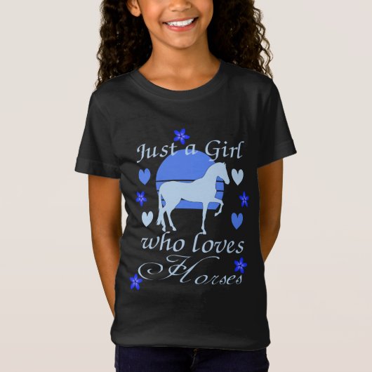 Juste une fille qui aime les chevaux en T-shirt bl (Devant)