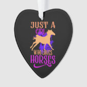 "JUSTE UNE FILLE QUI AIME LES CHEVAUX" ORNEMENT DU (devant)