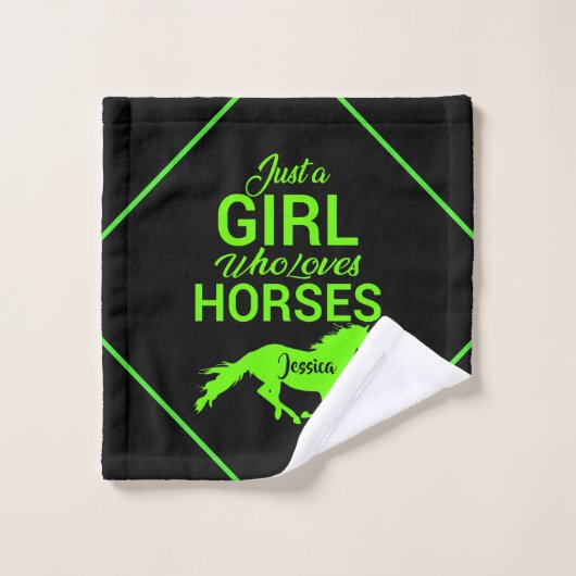 Juste Une Fille Qui Aime Les Chevaux Personnalisés (Gant de toilette)