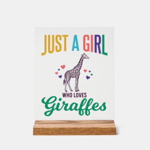 Juste une fille qui aime les girafes vintage vecte