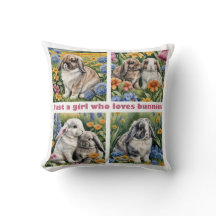 Juste une fille qui aime les lapins coussin