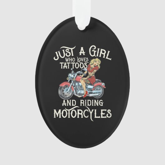 Juste une fille qui aime les motos Funny Art Gift. (devant)