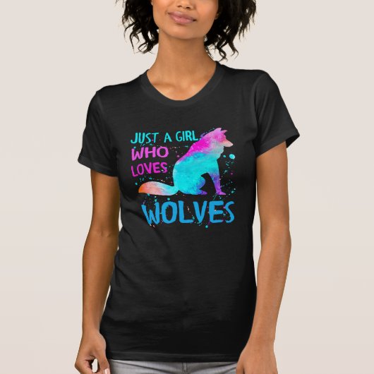 juste une fille qui aime les t-shirts de loups (Devant)