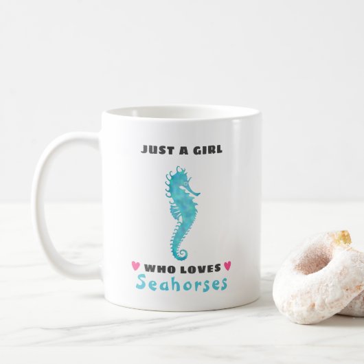 Juste une fille qui aime Seahorses Coffee Mug (Avec donut)