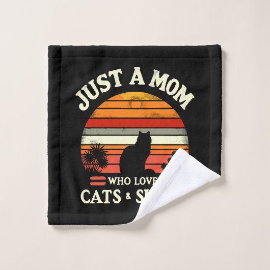 Juste une maman qui aime les chats (Gant de toilette)