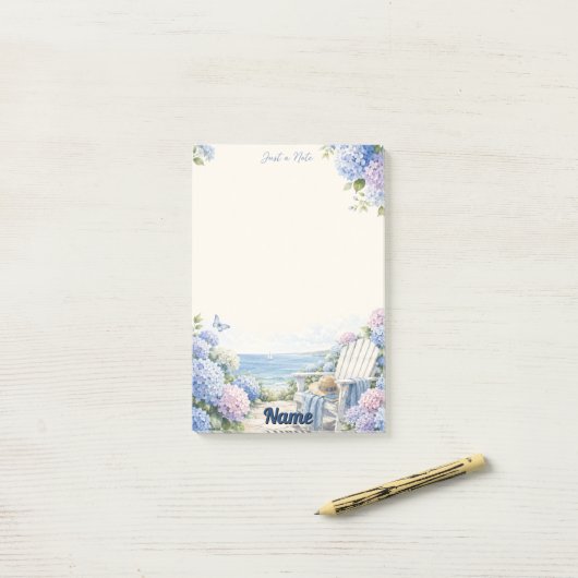 Juste une note Hydrangea côtier Bloc-notes Post-it (Sur un bureau)