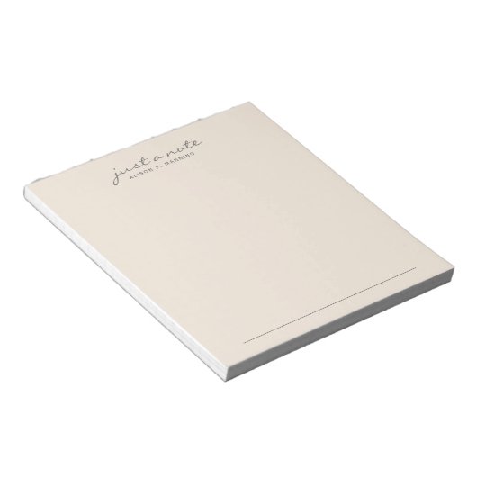 Juste Une Note Peach Script Bloc-Notes (Incliné)