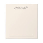 Juste Une Note Peach Script Bloc-Notes (Devant)