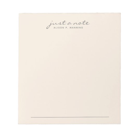 Juste Une Note Peach Script Bloc-Notes (Devant)