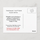 Juste Vendu Immobilier Carte postale Taupe (Dos)