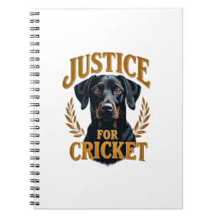 Justice For Cricket Vintage Honden Herdenkings Typ Notitieboek