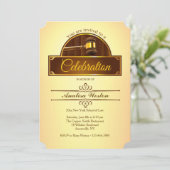 Justice Gavel Afstuderen Invitation Kaart (Staand voorkant)