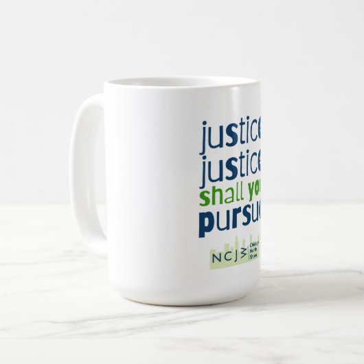 Justice, Justice Vous Pourrez Poursuivre 15 oz Mug (Devant gauche)