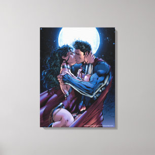 Justice League #12 Wonder Woman & Superman Kiss Canvas Afdruk