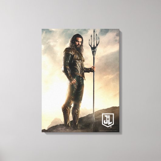 Justice League | Aquaman op slagveld Canvas Afdruk (Voorkant)