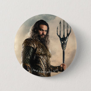 Justice League Aquaman op slagveld Ronde Button 5,7 Cm