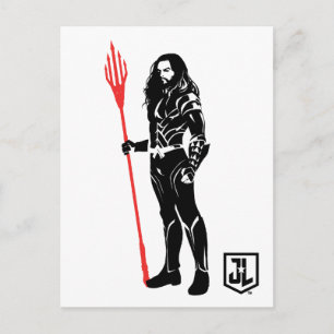 Justice League   Aquaman Pose Noir Pop Art Briefkaart