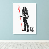 Justice League | Aquaman Pose Noir Pop Art Canvas Afdruk (Insitu (Houten vloer))