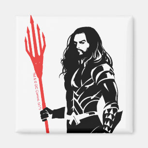 Justice League Aquaman Pose Noir Pop Art Magneet