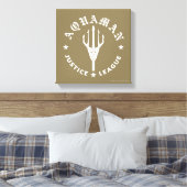 Justice League | Aquaman Retro Trident Emblem Canvas Afdruk (Insitu (Slaapkamer))