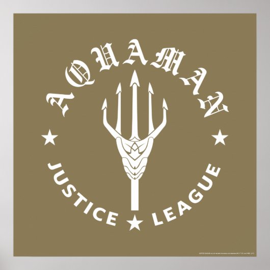Justice League | Aquaman Retro Trident Emblem Poster (Voorkant)