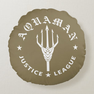 Justice League   Aquaman Retro Trident Emblem Rond Kussen